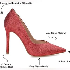 New 
Red Glitter Stiletto Heels